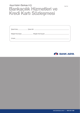 bankacılık hizmetleri ve kredi kartı sözleşmesi