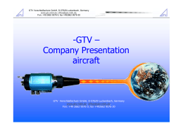 -GTV – Company Presentation aircraft