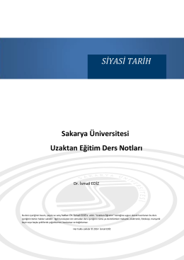 SİYASİ TARİH - Sakarya Üniversitesi