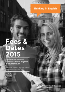 Fees & Dates 2015