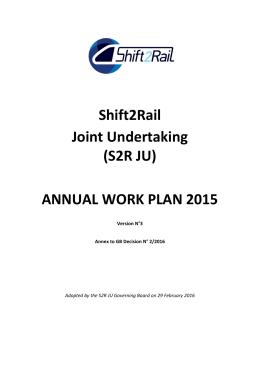 S2R 2015 Annual Work Plan