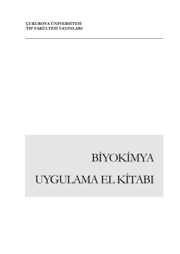 biyokimya uygulama el kitabı - Çukurova Üniversitesi Tıp Fakültesi