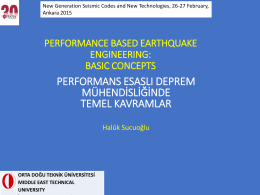 performans esaslı deprem mühendisliğinin temel kavramları