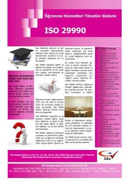 Öğrenme Hizmetleri Yönetim Sistemi ISO 29990