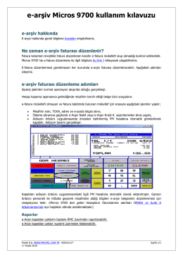 e-arşiv Micros 9700 kullanım kılavuzu - Protel E