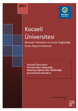 Kocaeli Üniversitesi Görevde Yükselme ve Unvan Değişikliği Sınavı