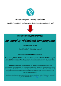 TPD 20. Yıl Sempozyumu - Türkiye Psikiyatri Derneği
