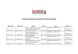 turklab akademi 2015 kasım ayı eğitim programı