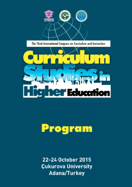 Program - Curriculum Studies in Higher Education Adana, Turkey