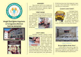 Okul Tanıtım Broşürümüz - Bingöl Özel Eğitim İş Uygulama Merkezi