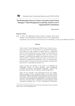 The Relationship between Teachers` Perception about
