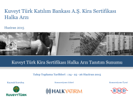 Kuveyt Türk Katılım Bankası A.Ş. Kira Sertifikası Halka Arzı - kt