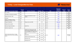 Turkey - Local Charges/Service Fees - Hapag