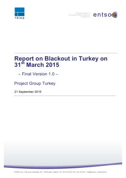 the Final report on the Blackout in Turkey 31st - entso-e