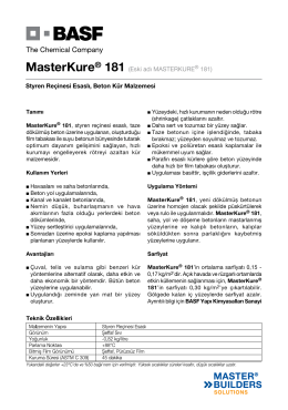 MasterKure® 181 (Eski adı MASTERKURE® 181