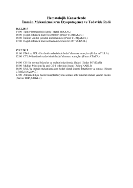 Hematolojik Kanserlerde İmmün Mekanizmaların Etyopatogenez ve