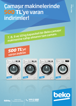Çamaşır makinelerinde 500TL`ye varan indirimler!