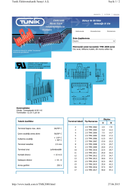 Sayfa 1 / 2 Tunik Elektromekanik Sanayi A.Ş. 27.06.2015 http://www