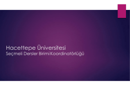 Hacettepe Üniversitesi Seçmeli Dersler Birimi Koordinatörlüğü