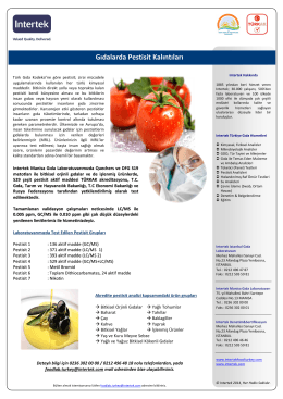 Gıdalarda Pestisit Kalıntıları