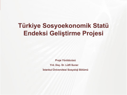 Türkiye Sosyoekonomik Statü Endeksi Geliştirme Projesi