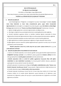 Mesleki Çalışmalar - Ankara İl Milli Eğitim Müdürlüğü