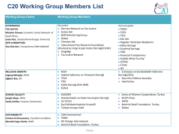 C20 Working Group Members List