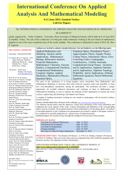 International Conference On Applied Analysis And Mathematical