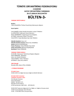 BÜLTEN-3- - Türkiye Oryantiring Federasyonu