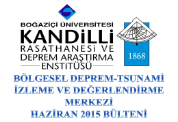 haziran_2015 - Kandilli Rasathanesi ve Deprem Araştırma Enstitüsü