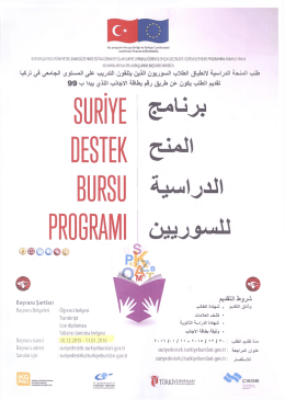 Suriye Destek Bursu - Yıldız Teknik Üniversitesi