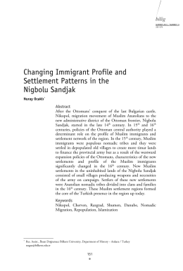 Changing Immigrant Profile and Settlement Patterns in the Nigbolu