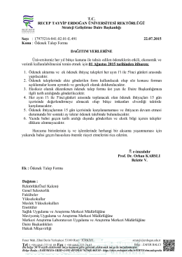 Ödenek Talep Formu e-imzalıdır Prof. Dr. Orhan KARSLI Rektör VTC