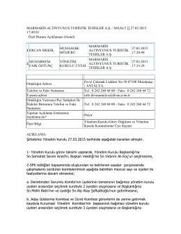 Özel Durum Açıklama Formu (27.03.2015)