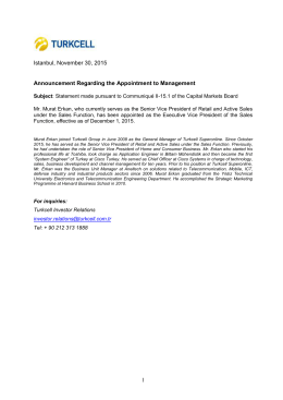 Announcement Regarding the Appointment to Management