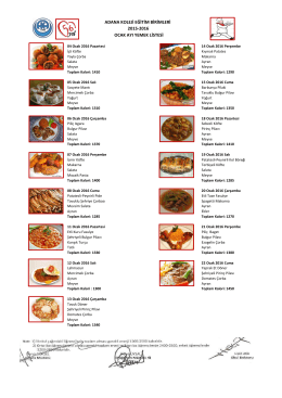 2015-2016 ocak ayı yemek listesi