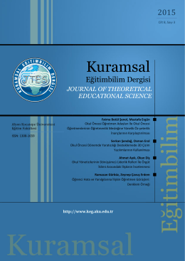 kuramsal eğitimbilim dergisi - Afyon Kocatepe Üniversitesi