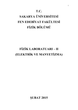elektrik ve manyetizma - Fizik Bölümü