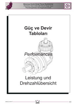 Güç ve Devir Tabloları Leistung und Drehzahlübersicht Performances
