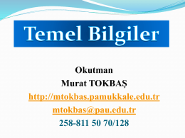 Temel Bilgiler - Okutman Murat TOKBAŞ