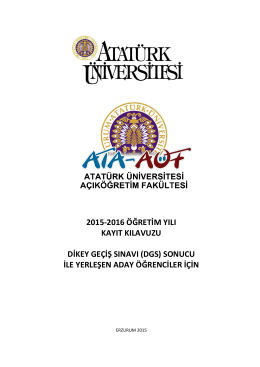 klavuzu - Atatürk Üniversitesi Açıköğretim Fakültesi