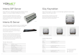 Interra SIP Server Güç Kaynakları Interra IS Server