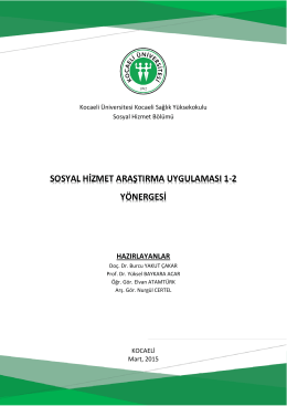 (SHB308-401) Yönergesi - Kocaeli Üniversitesi | Sosyal Hizmet