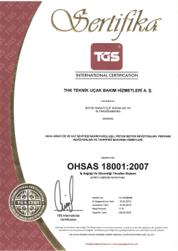 ohsas 18001-2007 sertifikası
