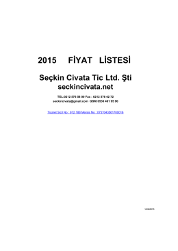 2015 FİYAT LİSTESİ Seçkin Civata Tic Ltd. Şti seckincivata.net
