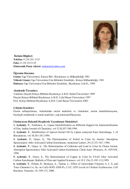 Prof. Dr. Tülin AYDEMİR - Kimya
