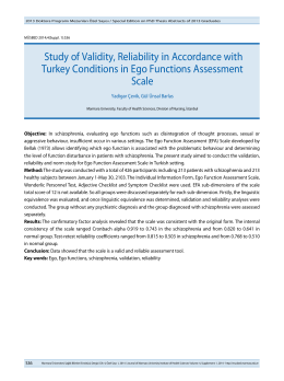 Study of Validity, Reliability in Accordance with Turkey