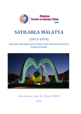 Rakamlarla Malatya - Malatya Ticaret Sanayi Odası