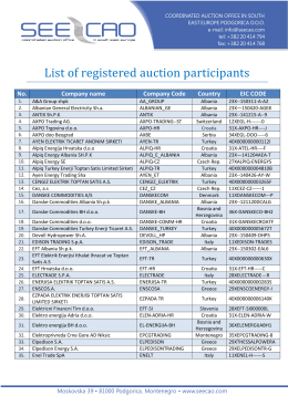 List of registered auction participants