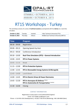 RT15 Workshops - Turkey - Opal-RT